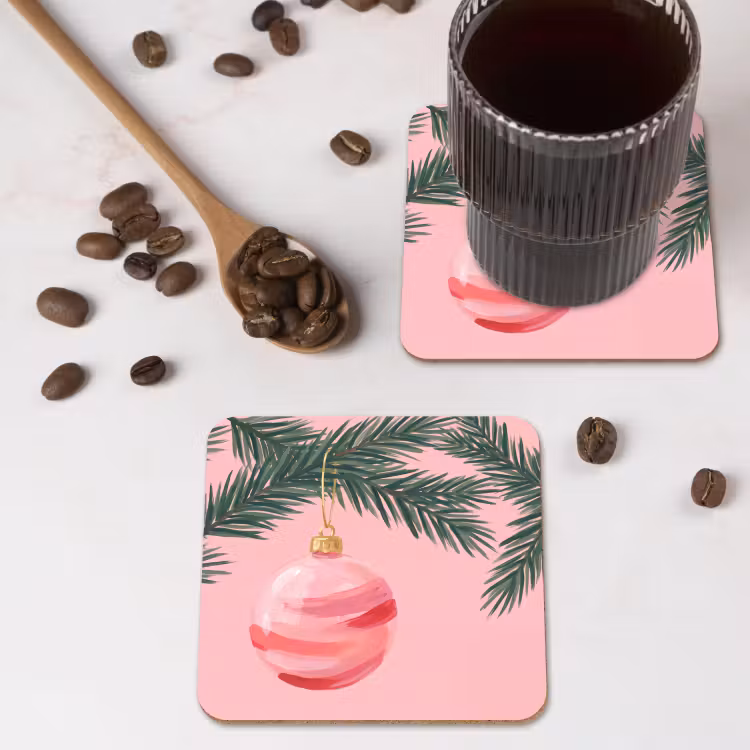 Untersetzer - Weihnachtskugel – Rosa – Weihnachten — 4