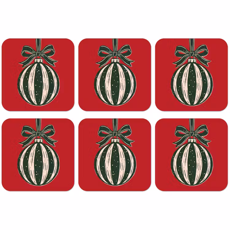 Untersetzer - Weihnachtskugel – Weihnachten – Rot — 1