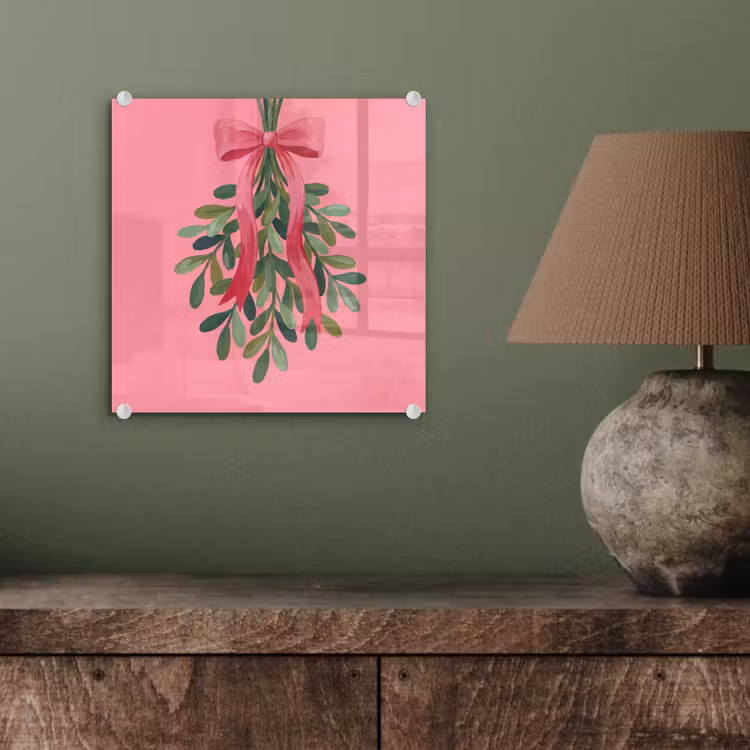 Glasbild - Pflanze – Band – Rosa — 4