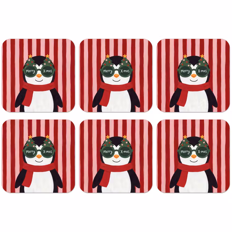 Untersetzer - Pinguin – Weihnachten – Illustration — 1
