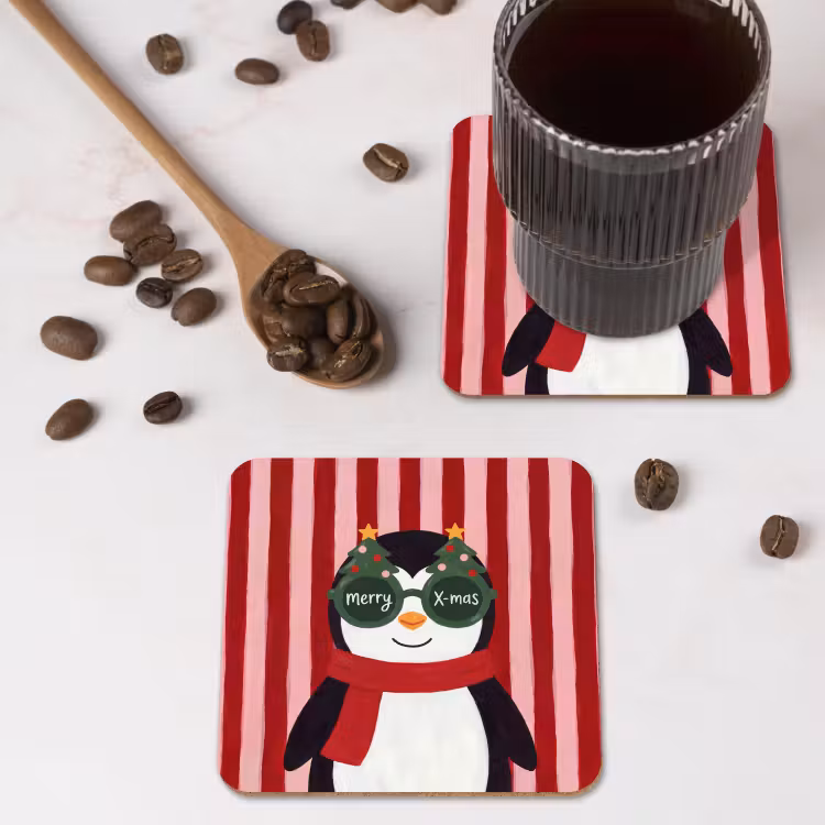 Untersetzer - Pinguin – Weihnachten – Illustration — 4