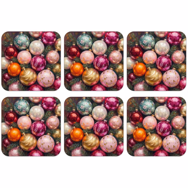 Untersetzer - Weihnachtskugeln – Bunt – Festlich — 1