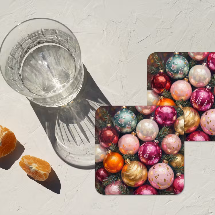 Untersetzer - Weihnachtskugeln – Bunt – Festlich — 2