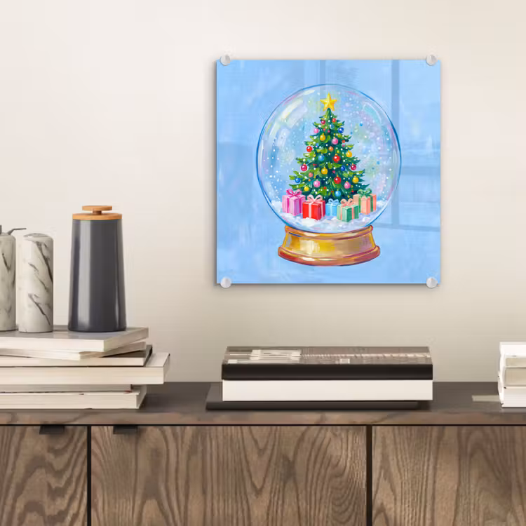 Glasbild - Schneekugel – Weihnachten – Geschenke — 2