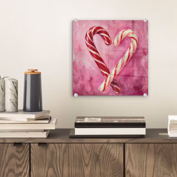 Glasbild - Süßigkeiten – Herz – Rosa — 2
