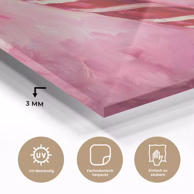 Glasbild - Süßigkeiten – Herz – Rosa — 3