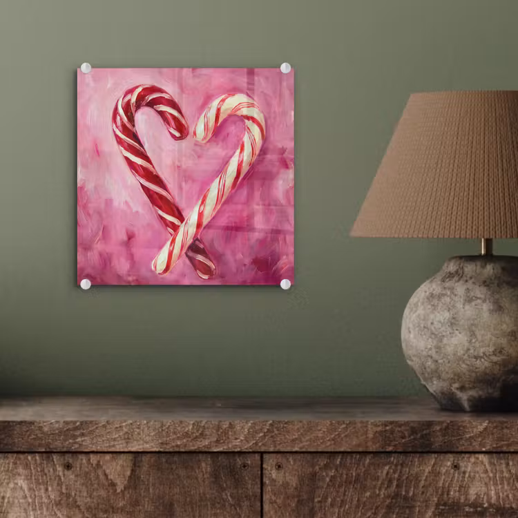 Glasbild - Süßigkeiten – Herz – Rosa — 4