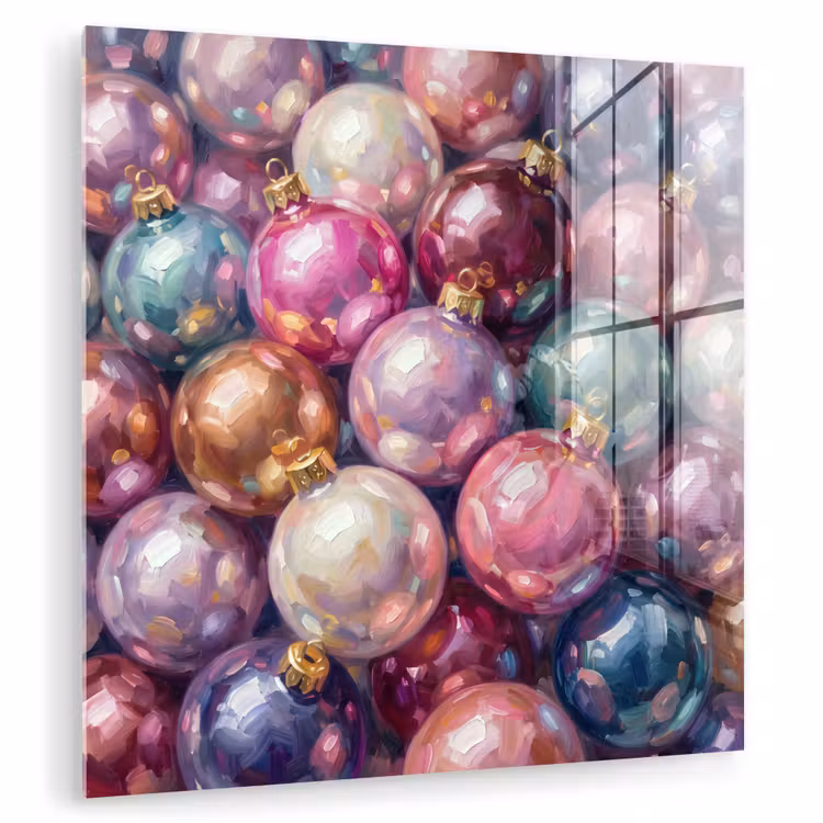 Glasbild - Weihnachtsdekoration – Bunt – Festlich — 1