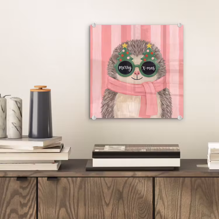 Glasbild - Igel – Weihnachten – Illustration — 2