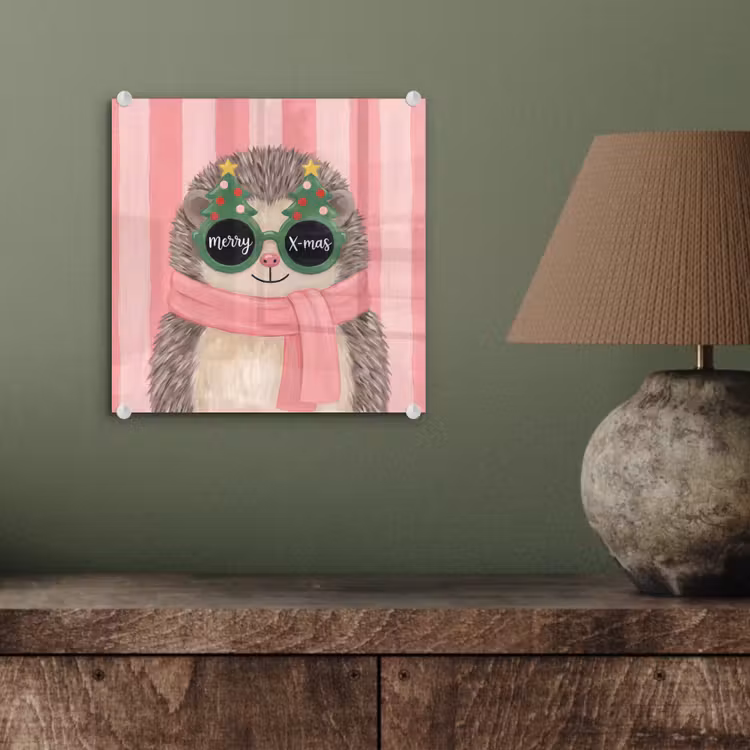 Glasbild - Igel – Weihnachten – Illustration — 4