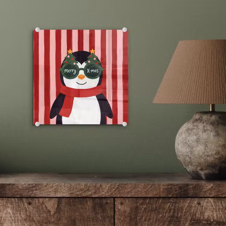 Glasbild - Pinguin – Weihnachten – Illustration — 4