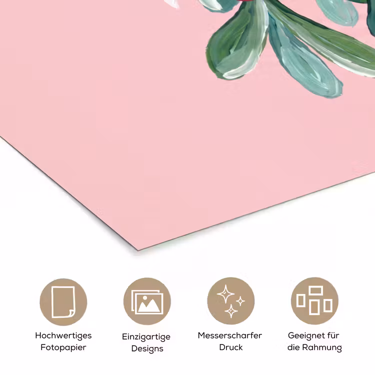 Poster - Pflanze – Weihnachten – Rosa — 5