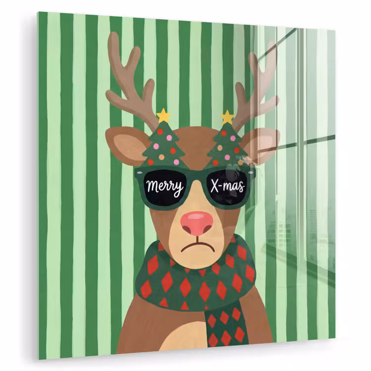 Glasbild - Rentier – Weihnachten – Illustration — 1