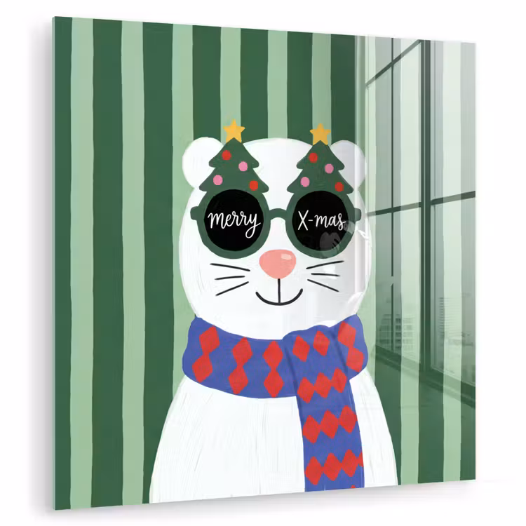 Glasbild - Tier – Winter – Cartoon — 1