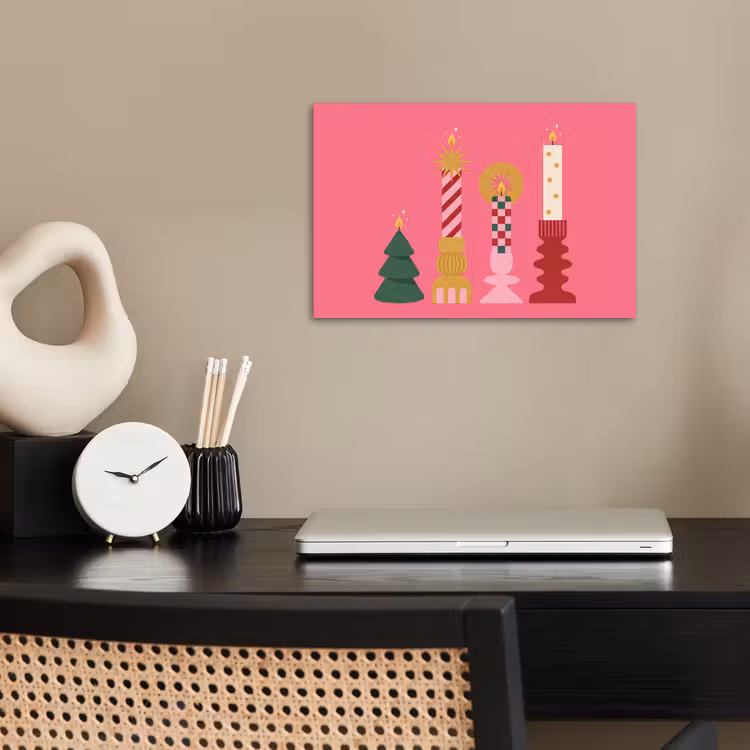 Poster - Kerzen – Party – Rosa — 2