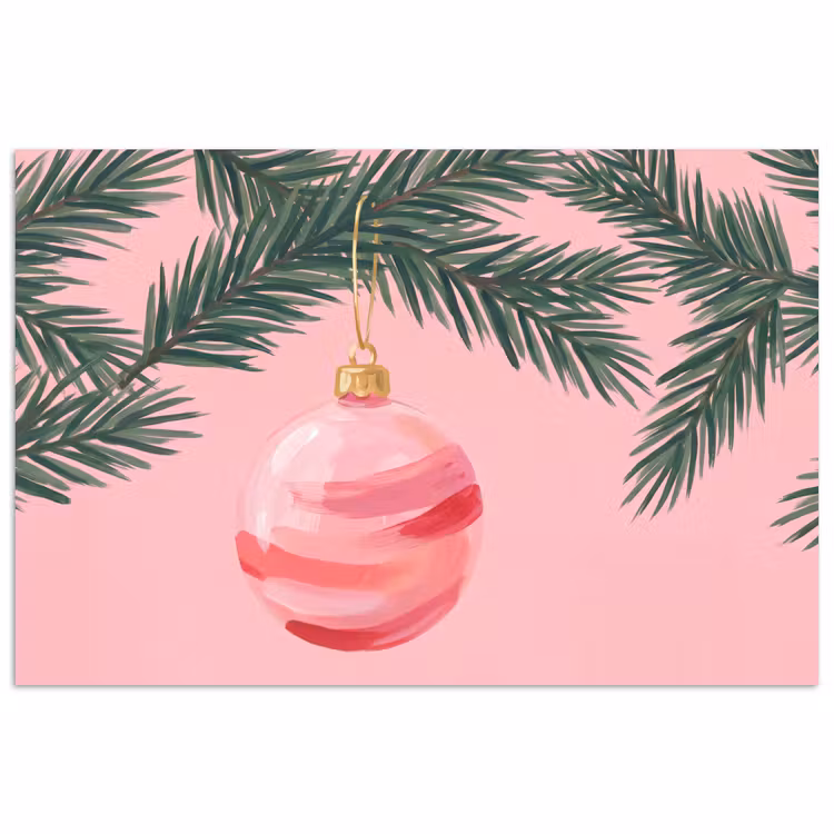 Poster - Weihnachtskugel – Rosa – Weihnachten — 1