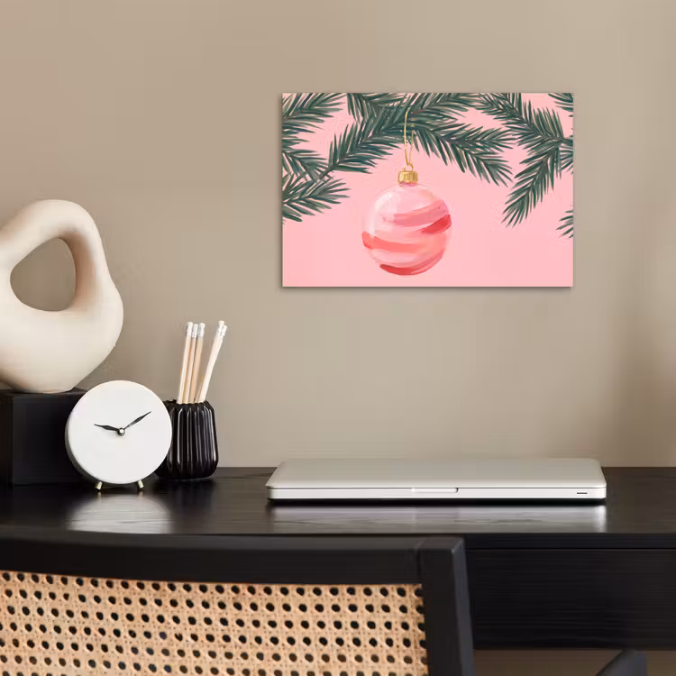 Poster - Weihnachtskugel – Rosa – Weihnachten — 2