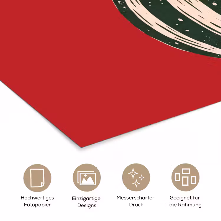 Poster - Weihnachtskugel – Weihnachten – Rot — 5