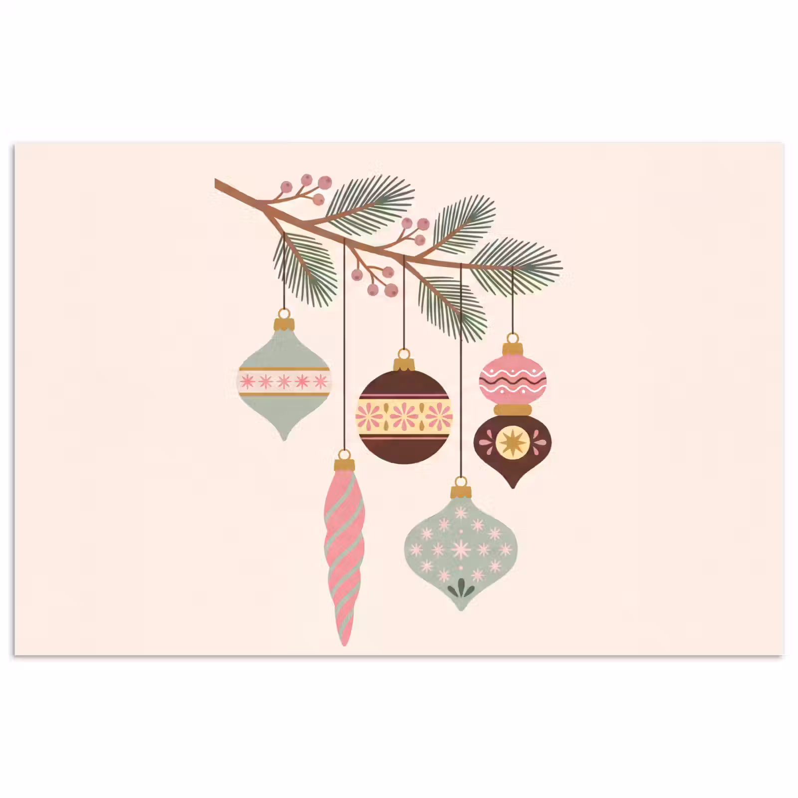 Poster - Weihnachten – Christbaumschmuck – Zweig — 1