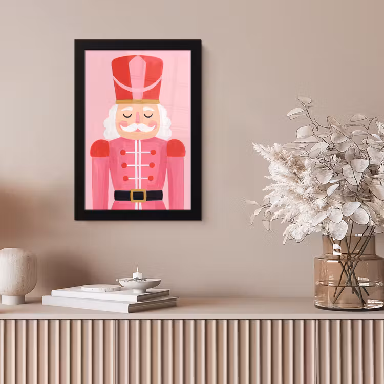 Bilder mit Rahmen - Nussknacker – rosa Illustration — 4