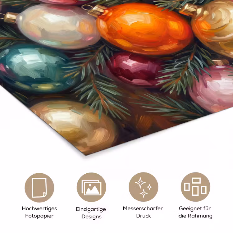 Poster - Weihnachtskugeln – Bunt – Festlich — 5