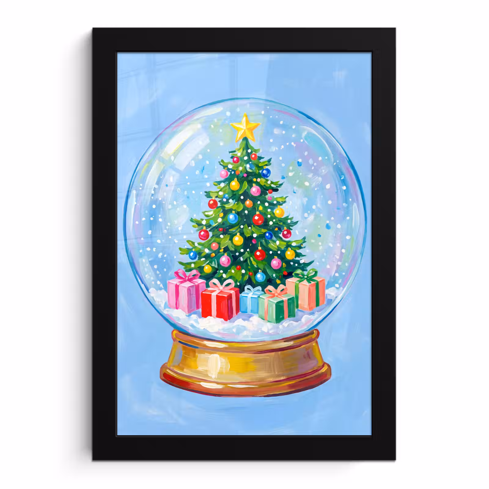 Bilder mit Rahmen - Schneekugel – Weihnachten – Geschenke — 1
