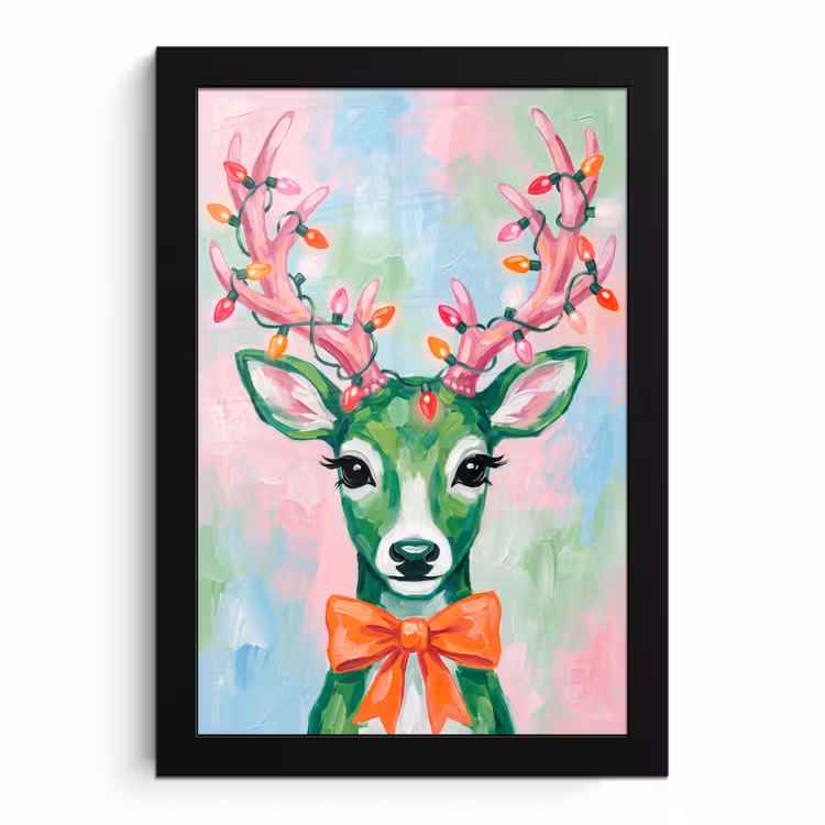 Bilder mit Rahmen - Hirsch – Weihnachten – Tiere — 1