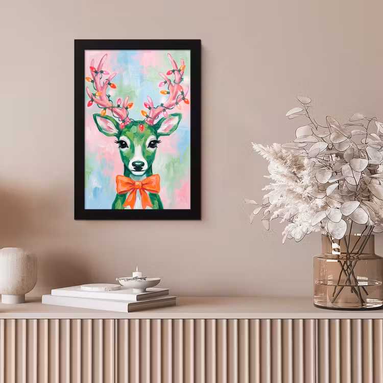 Bilder mit Rahmen - Hirsch – Weihnachten – Tiere — 4