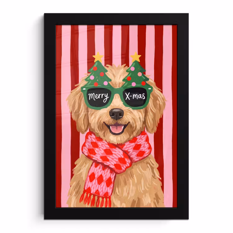 Bilder mit Rahmen - Hund – Weihnachten – Rot — 1