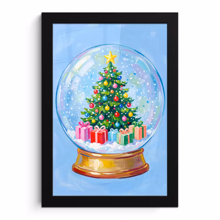 Bilder mit Rahmen - Schneekugel – Weihnachten – Geschenke — 1
