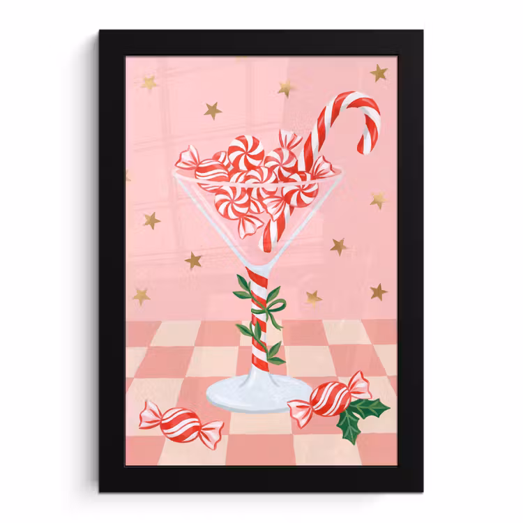 Bilder mit Rahmen - Süßigkeiten – Glas – Rosa — 1