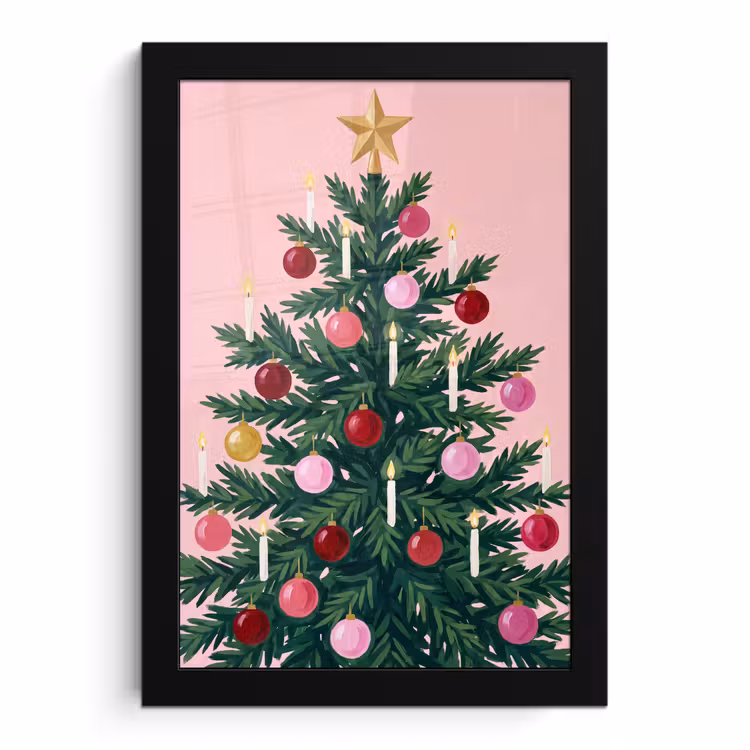Bilder mit Rahmen - Weihnachtsbaum – Weihnachten – Rosa — 1