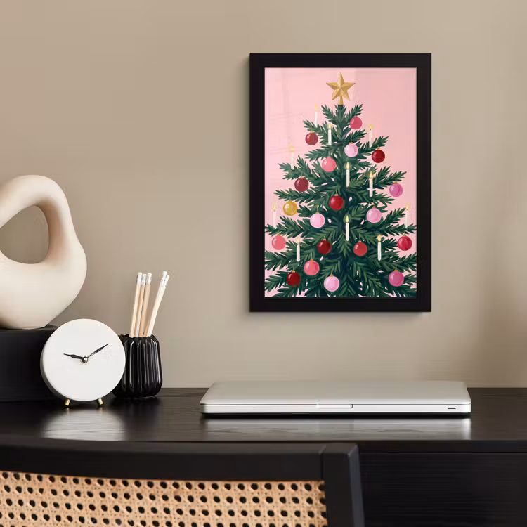 Bilder mit Rahmen - Weihnachtsbaum – Weihnachten – Rosa — 2