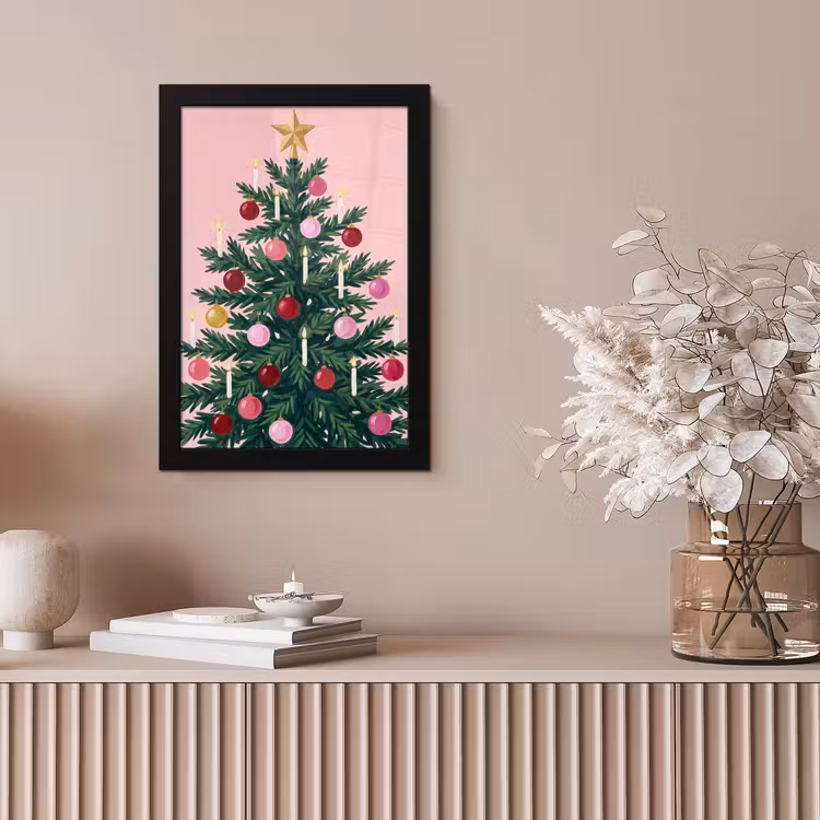 Bilder mit Rahmen - Weihnachtsbaum – Weihnachten – Rosa — 4