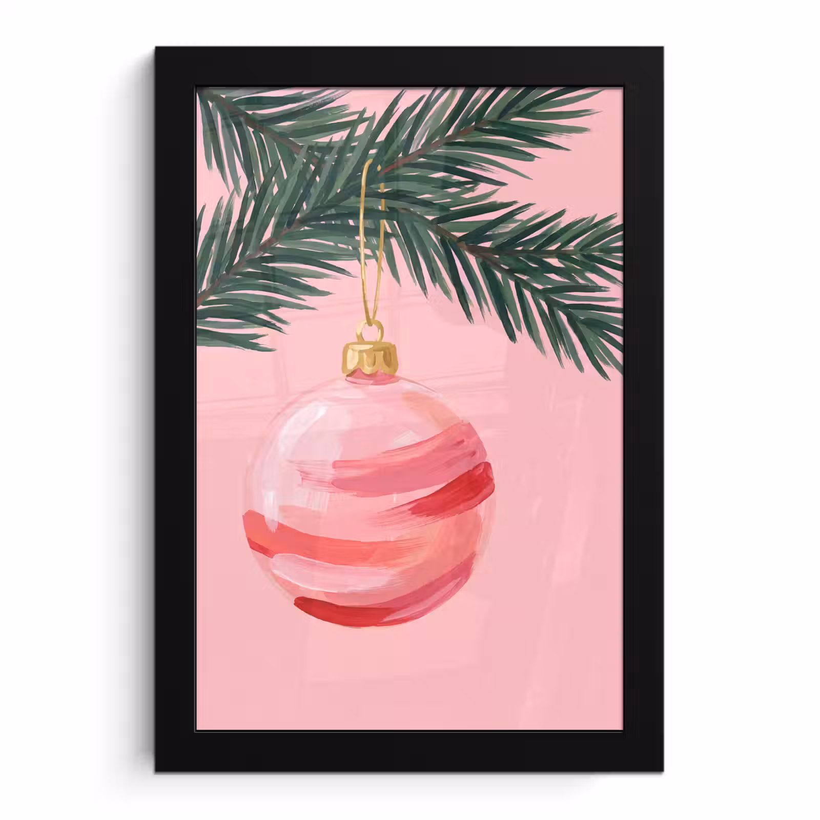 Bilder mit Rahmen - Weihnachtskugel – Rosa – Weihnachten — 1