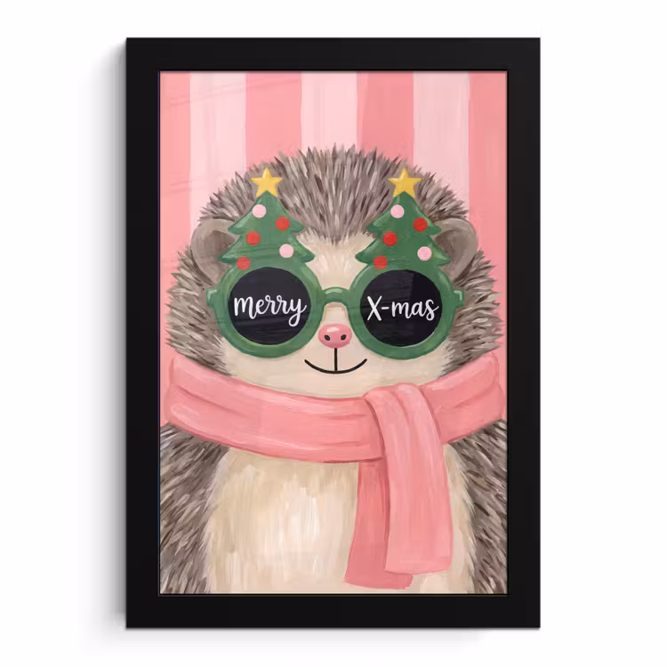 Bilder mit Rahmen - Igel – Weihnachten – Illustration — 1