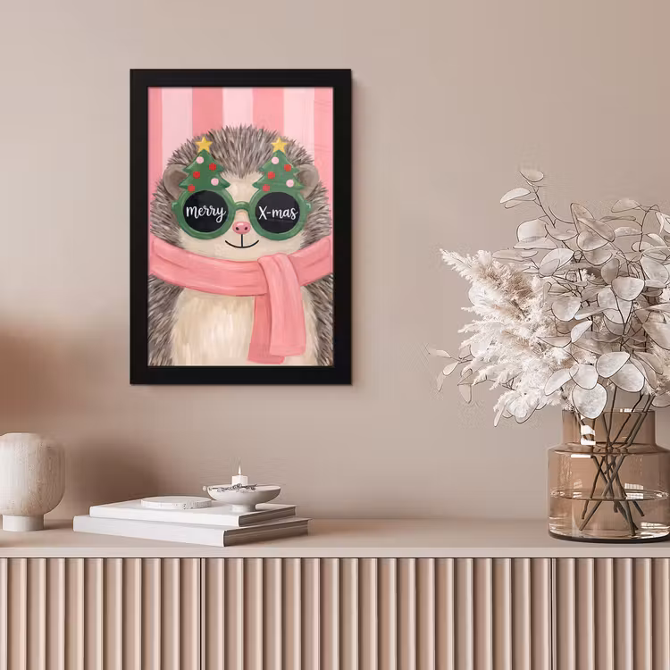 Bilder mit Rahmen - Igel – Weihnachten – Illustration — 4