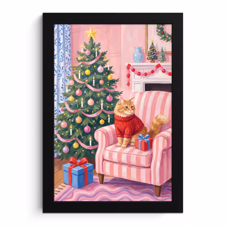 Bilder mit Rahmen - Katze – Weihnachten – Inneneinrichtung — 1