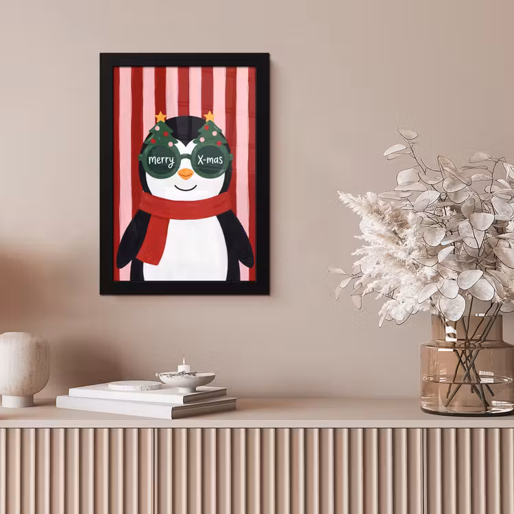 Bilder mit Rahmen - Pinguin – Weihnachten – Illustration — 4