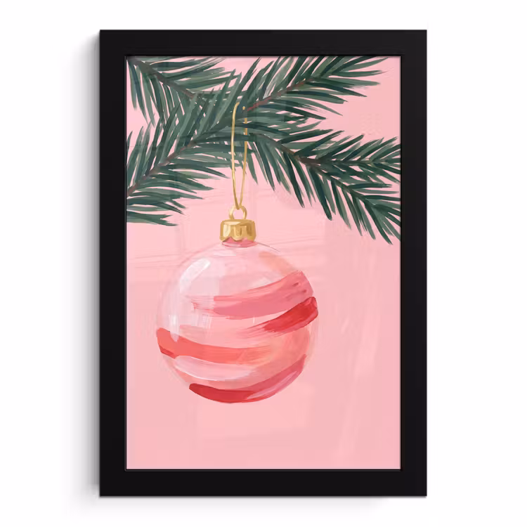Bilder mit Rahmen - Weihnachtskugel – Rosa – Weihnachten — 1