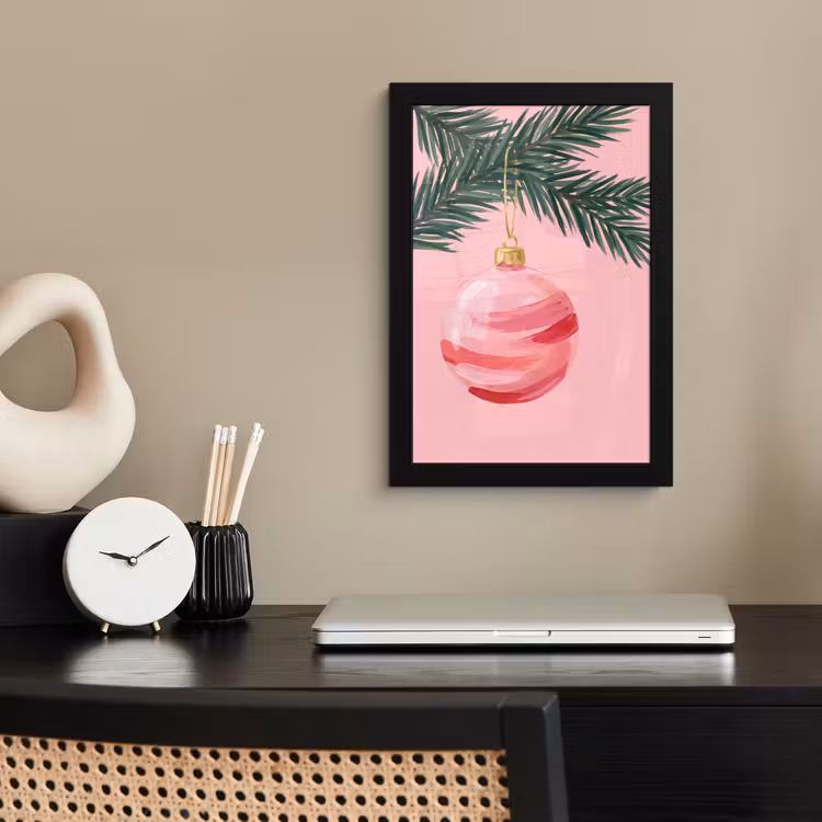 Bilder mit Rahmen - Weihnachtskugel – Rosa – Weihnachten — 2