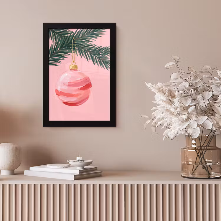Bilder mit Rahmen - Weihnachtskugel – Rosa – Weihnachten — 4