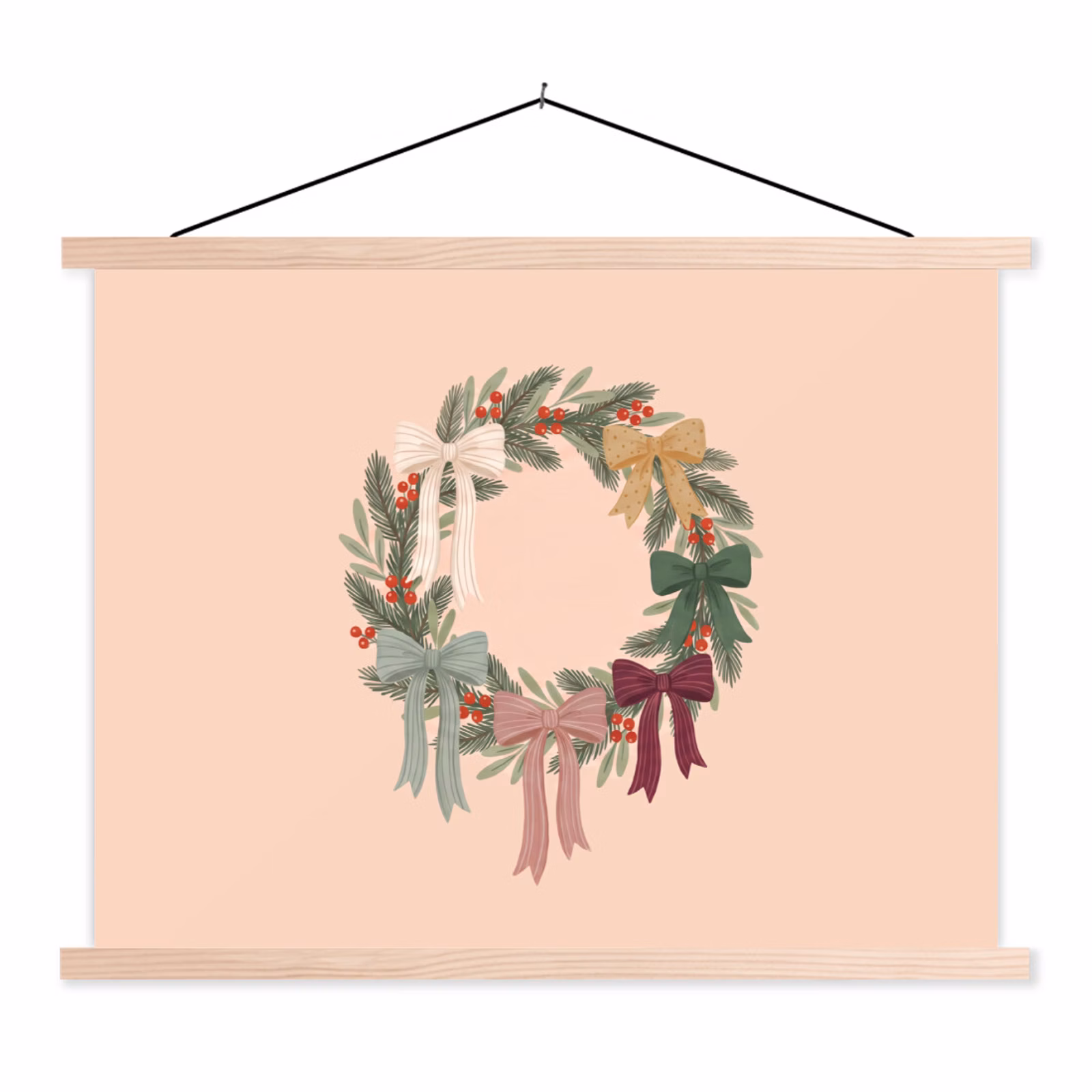 Stoffbild - Weihnachtskranz – Schleifen – Weihnachten — 1