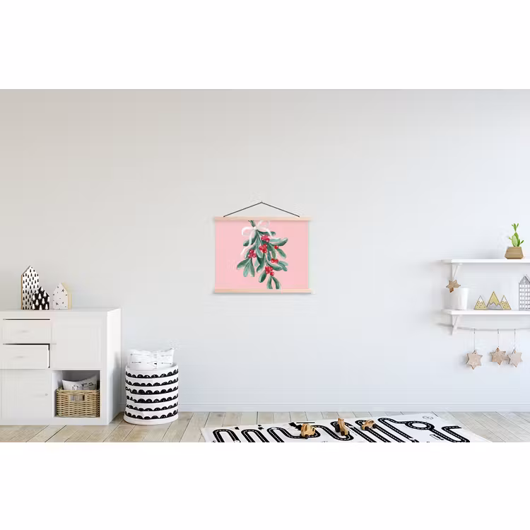 Stoffbild - Pflanze – Weihnachten – Rosa — 2
