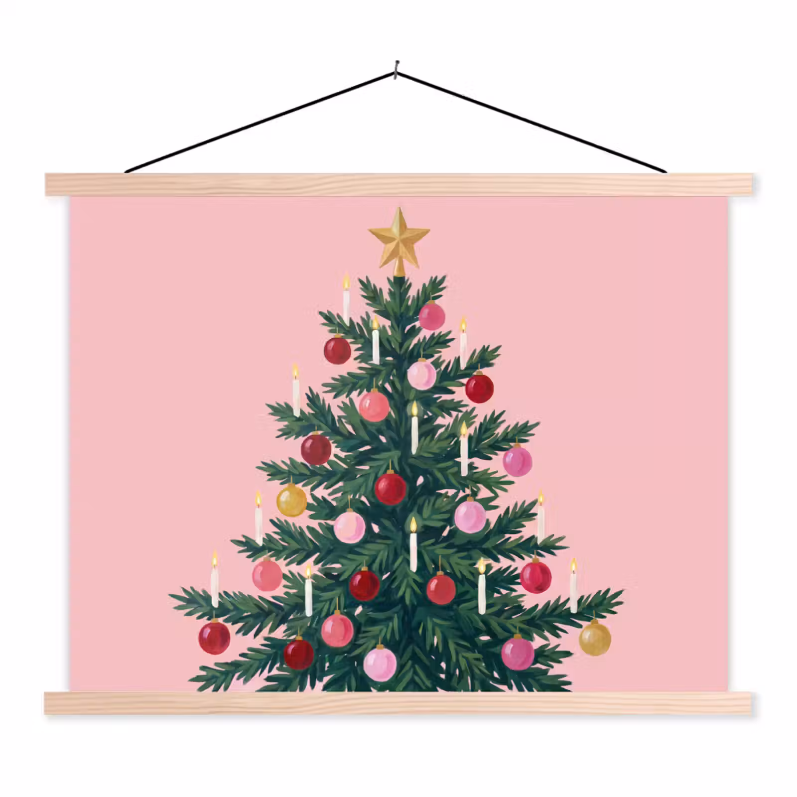 Stoffbild - Weihnachtsbaum – Weihnachten – Rosa — 1