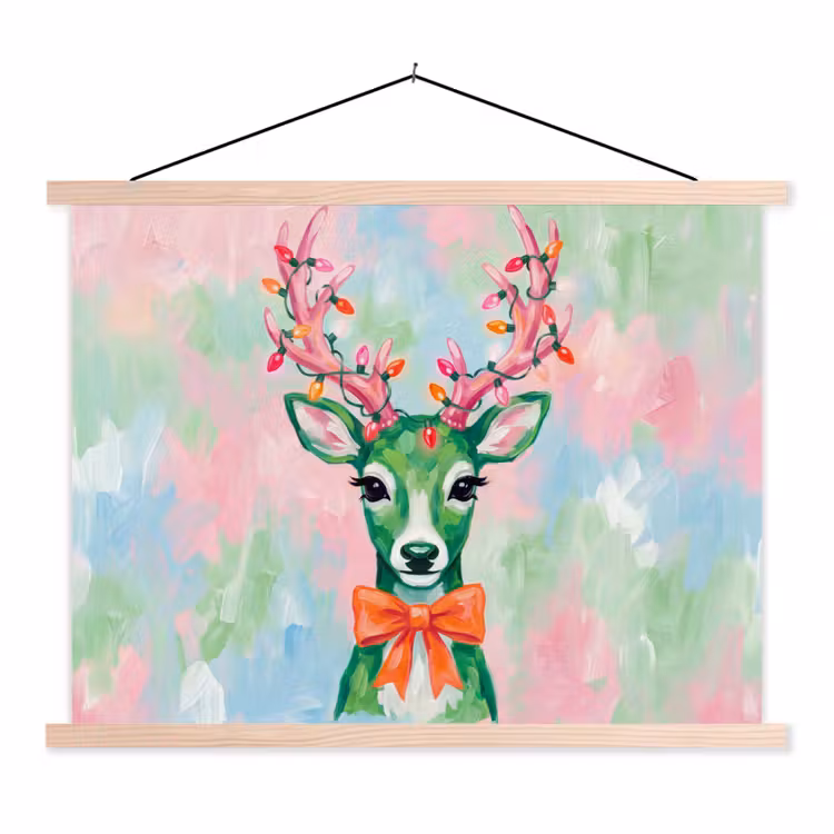 Stoffbild - Hirsch – Weihnachten – Tiere — 1
