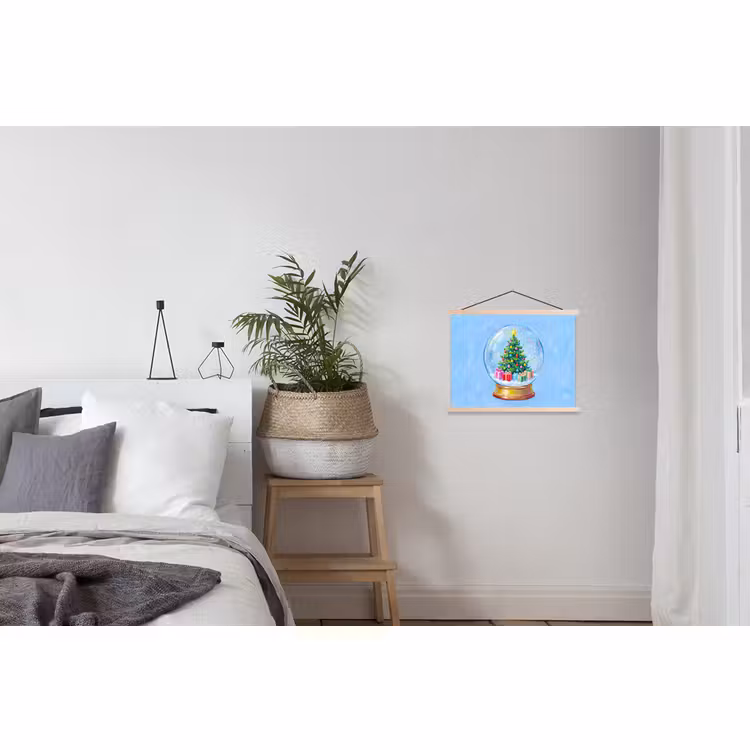 Stoffbild - Schneekugel – Weihnachten – Geschenke — 3