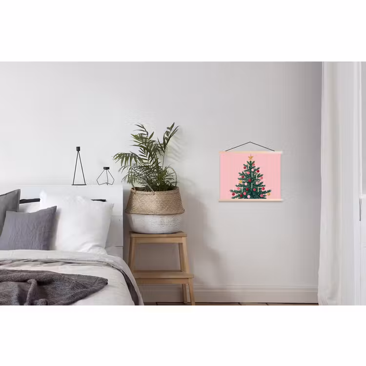 Stoffbild - Weihnachtsbaum – Weihnachten – Rosa — 3