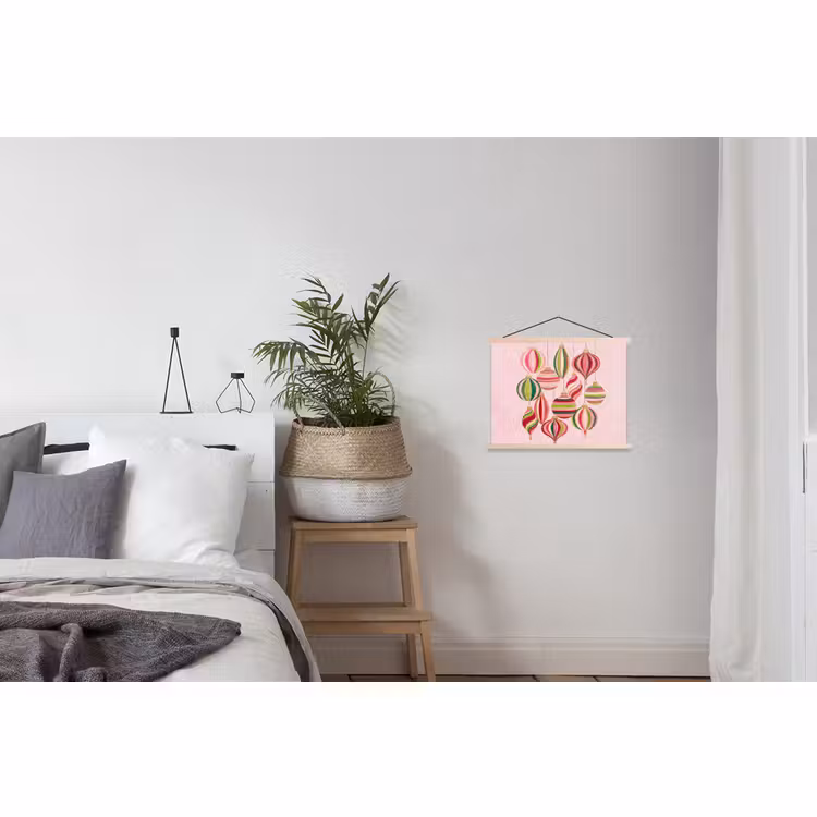 Stoffbild - Weihnachtsdekoration – Gestreift – Rosa — 3