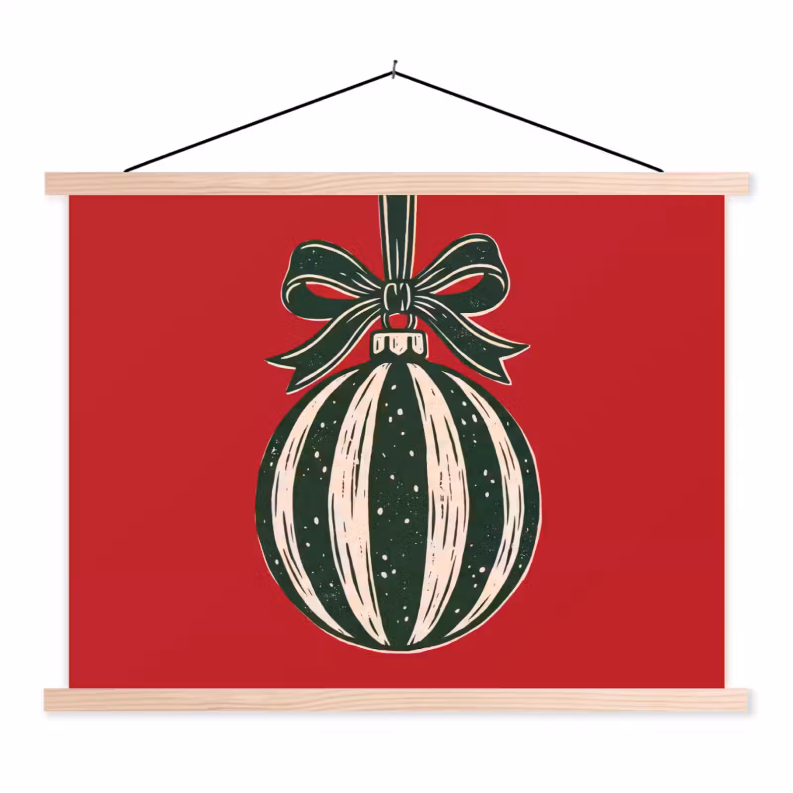 Stoffbild - Weihnachtskugel – Weihnachten – Rot — 1